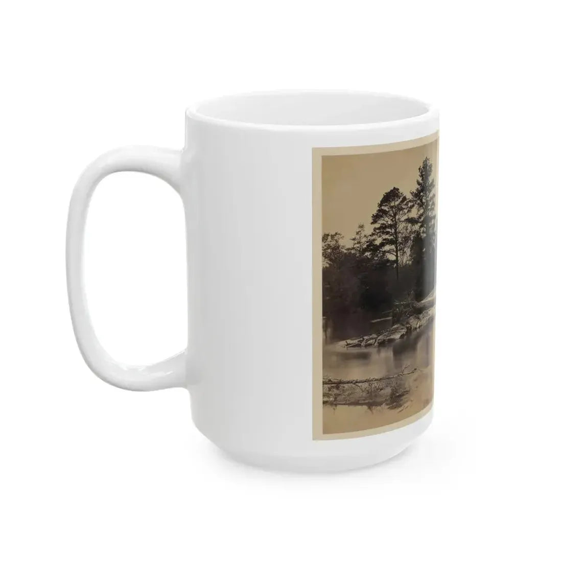Fallen Tree Across Hazel River, Virginia (U.S. Civil War) White Coffee Mug - Go Mug Yourself