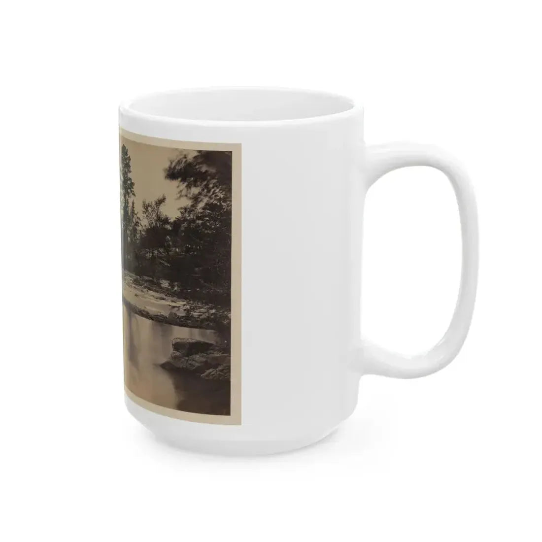 Fallen Tree Across Hazel River, Virginia (U.S. Civil War) White Coffee Mug - Go Mug Yourself