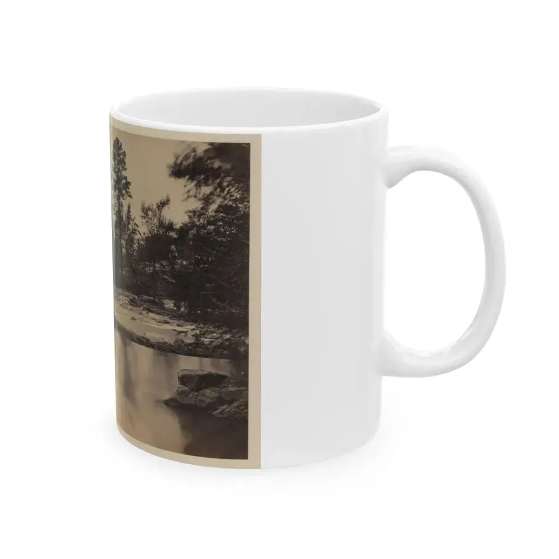 Fallen Tree Across Hazel River, Virginia (U.S. Civil War) White Coffee Mug - Go Mug Yourself