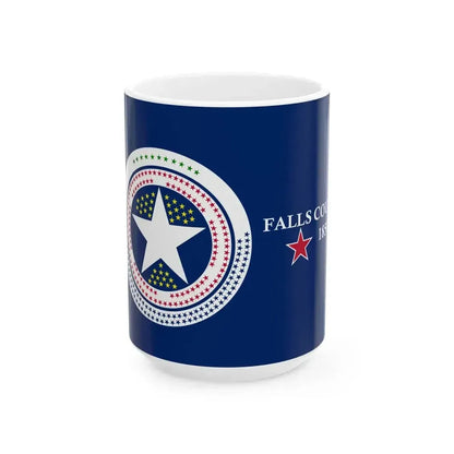Falls County Sesquicentennial Flag (United States) White Coffee Mug 15oz - Go Mug Yourself