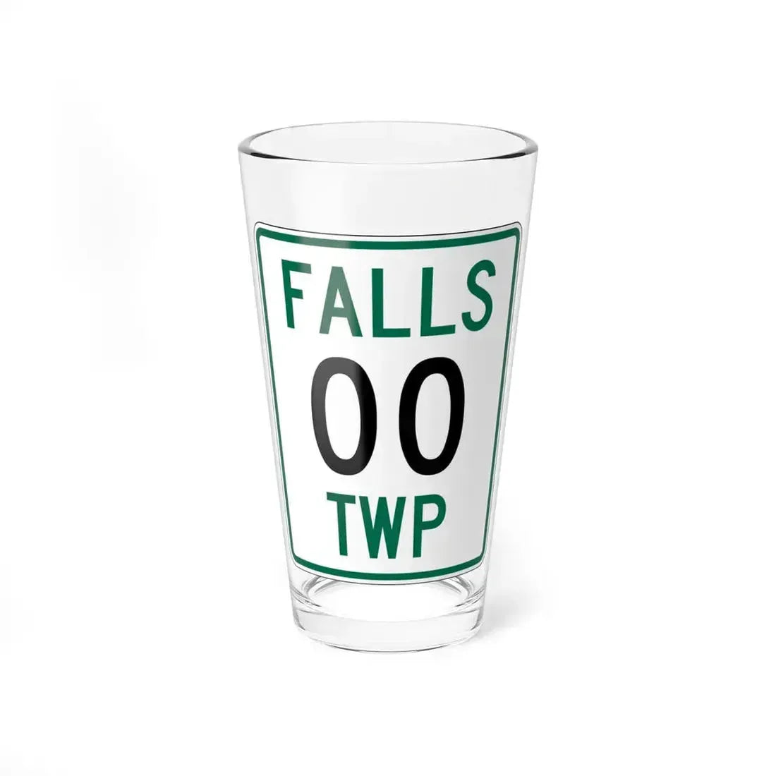 Falls Township Hocking County Ohio route shield template (Ohio) (Road Sign) Pint Glass 16oz 16oz - Go Mug Yourself