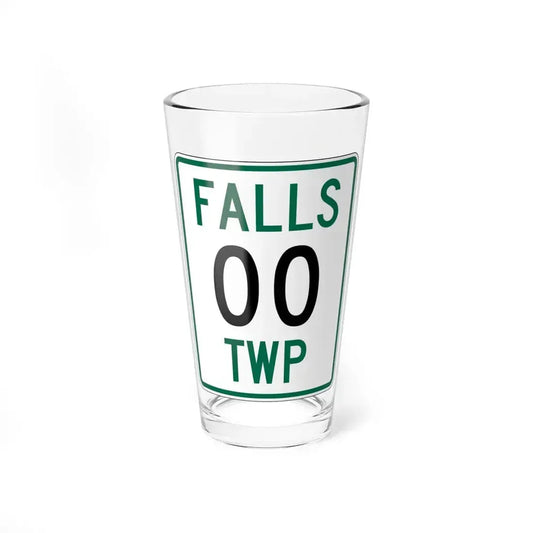 Falls Township Hocking County Ohio route shield template (Ohio) (Road Sign) Pint Glass 16oz 16oz - Go Mug Yourself
