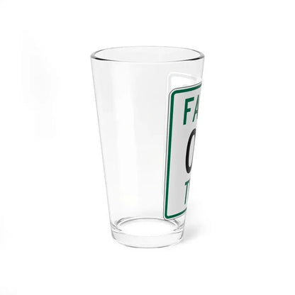Falls Township Hocking County Ohio route shield template (Ohio) (Road Sign) Pint Glass 16oz - Go Mug Yourself