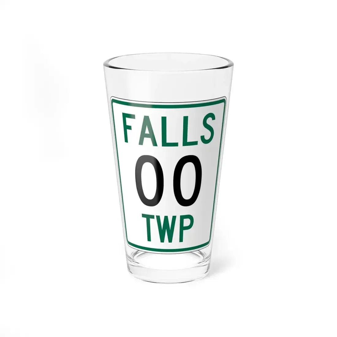 Falls Township Hocking County Ohio route shield template (Ohio) (Road Sign) Pint Glss 16oz 16oz - Go Mug Yourself