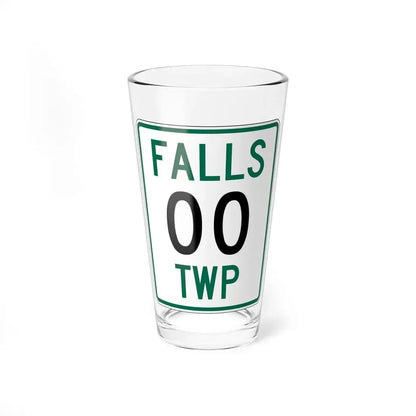 Falls Township Hocking County Ohio route shield template (Ohio) (Road Sign) Pint Glss 16oz 16oz - Go Mug Yourself