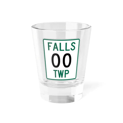 Falls Township Hocking County Ohio route shield template (Ohio) (Road Sign) Shot Glass 1.5oz 1.5oz - Go Mug Yourself
