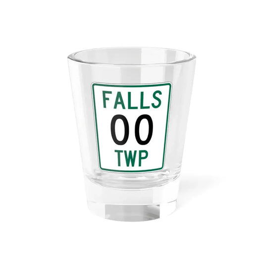 Falls Township Hocking County Ohio route shield template (Ohio) (Road Sign) Shot Glass 1.5oz 1.5oz - Go Mug Yourself