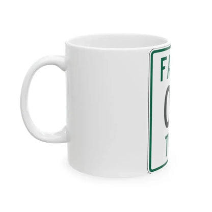 Falls Township Hocking County Ohio route shield template (Ohio) (Road Sign) White Coffee Mug - Go Mug Yourself