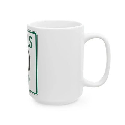 Falls Township Hocking County Ohio route shield template (Ohio) (Road Sign) White Coffee Mug - Go Mug Yourself