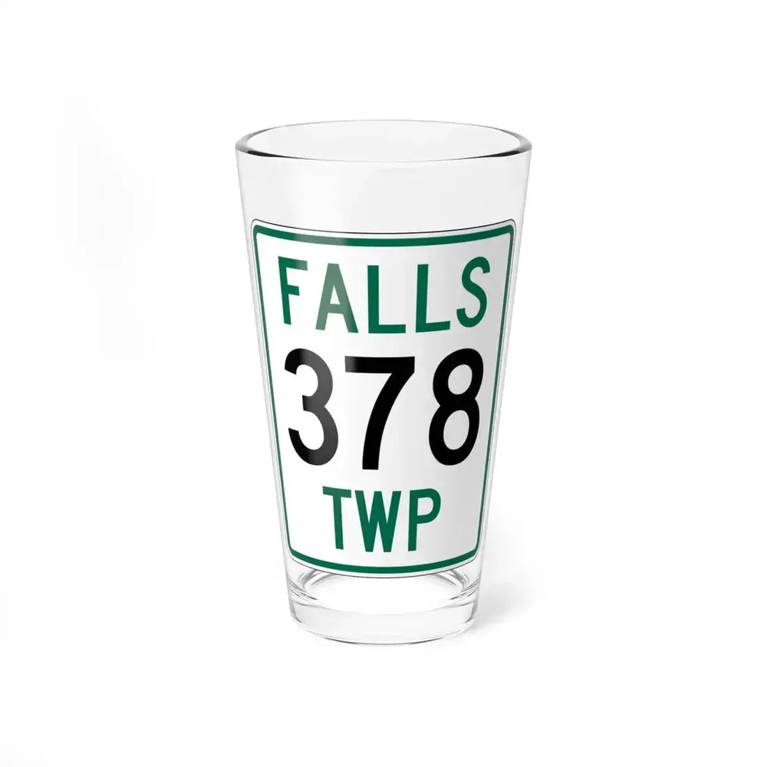 Falls Township Route 378 Hocking County Ohio (Ohio) (Road Sign) Pint Glass 16oz 16oz - Go Mug Yourself