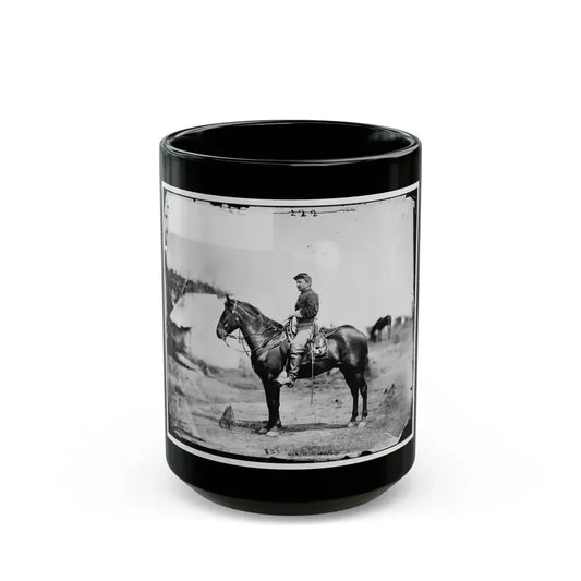 Falmouth, Va. Capt. Charles H. Howard, Aide To Gen. Oliver O. Howard, On Horseback At Army Of The Potomac Headquarters (U.S. Civil War) Black Coffee Mug 15oz - Go Mug Yourself