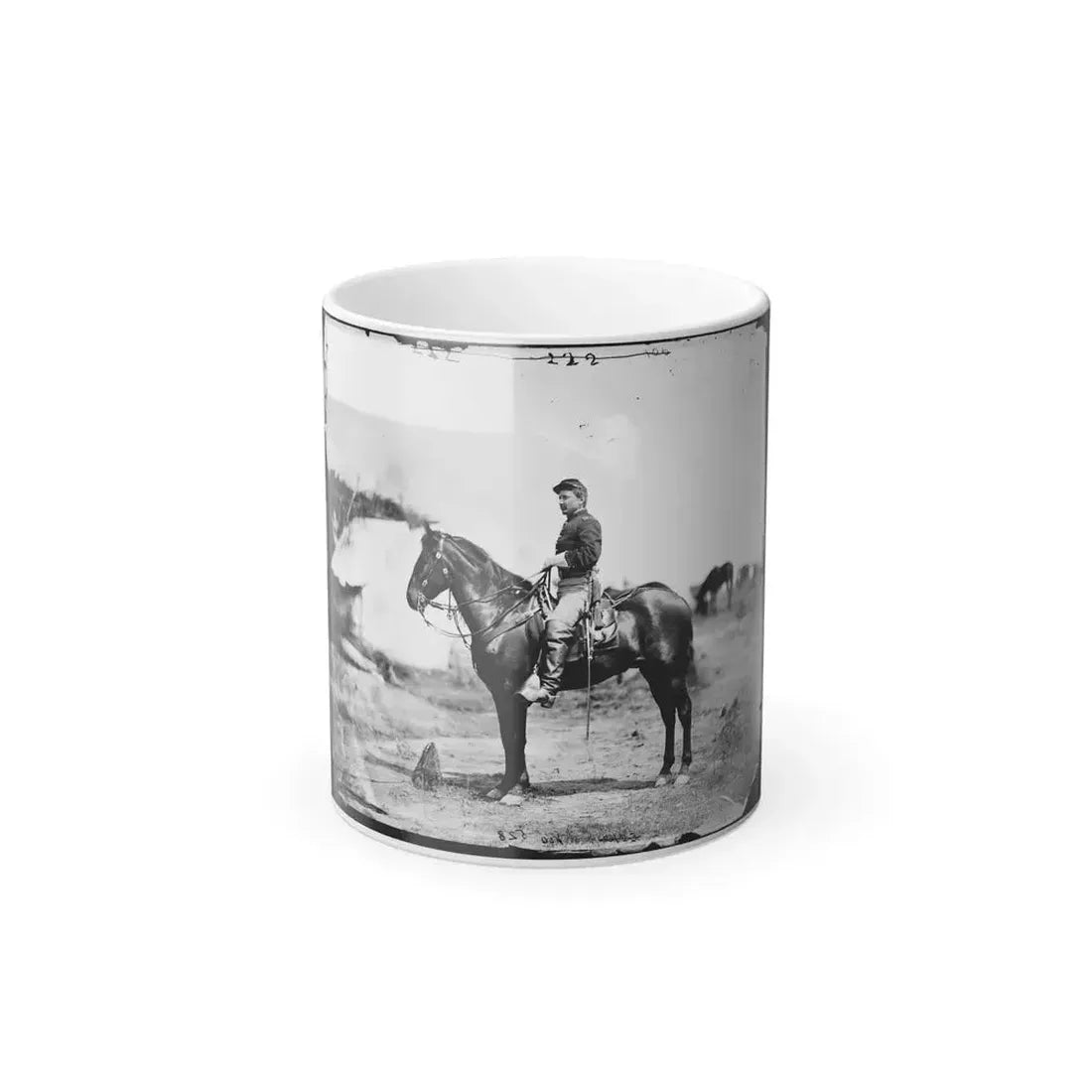 Falmouth, Va. Capt. Charles H. Howard, Aide to Gen. Oliver O. Howard, on Horseback at Army of the Potomac Headquarters (U.S. Civil War) Color Changing Coffee Mug 11oz Default Title 11oz - Go Mug Yourself