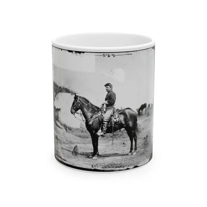 Falmouth, Va. Capt. Charles H. Howard, Aide To Gen. Oliver O. Howard, On Horseback At Army Of The Potomac Headquarters (U.S. Civil War) White Coffee Mug 11oz - Go Mug Yourself