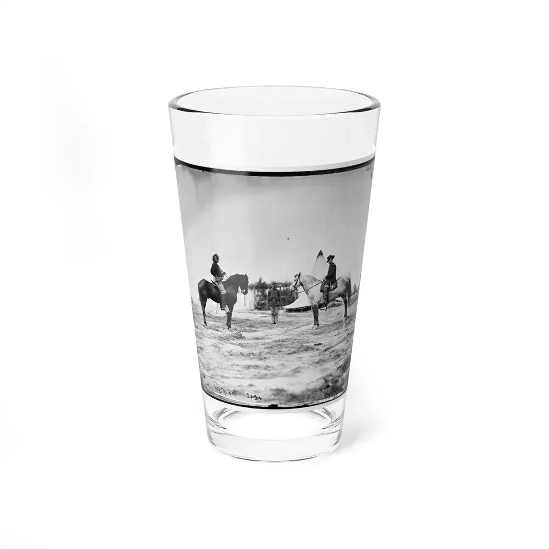 Falmouth, Va. Capt. George A. Custer And Gen. Alfred Pleasonton On Horseback (U.S. Civil War) Pint Glass 16oz 16oz - Go Mug Yourself