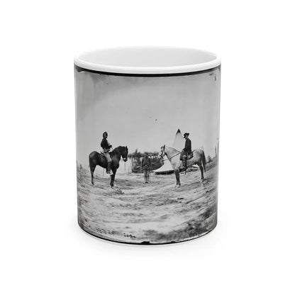 Falmouth, Va. Capt. George A. Custer And Gen. Alfred Pleasonton On Horseback (U.S. Civil War) White Coffee Mug 11oz - Go Mug Yourself