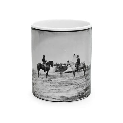 Falmouth, Va. Capt. George A. Custer And Gen. Alfred Pleasonton On Horseback (U.S. Civil War) White Coffee Mug 11oz - Go Mug Yourself