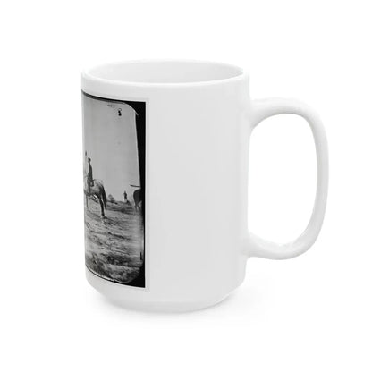 Falmouth, Va. Capt. George A. Custer And Gen. Alfred Pleasonton On Horseback (U.S. Civil War) White Coffee Mug - Go Mug Yourself