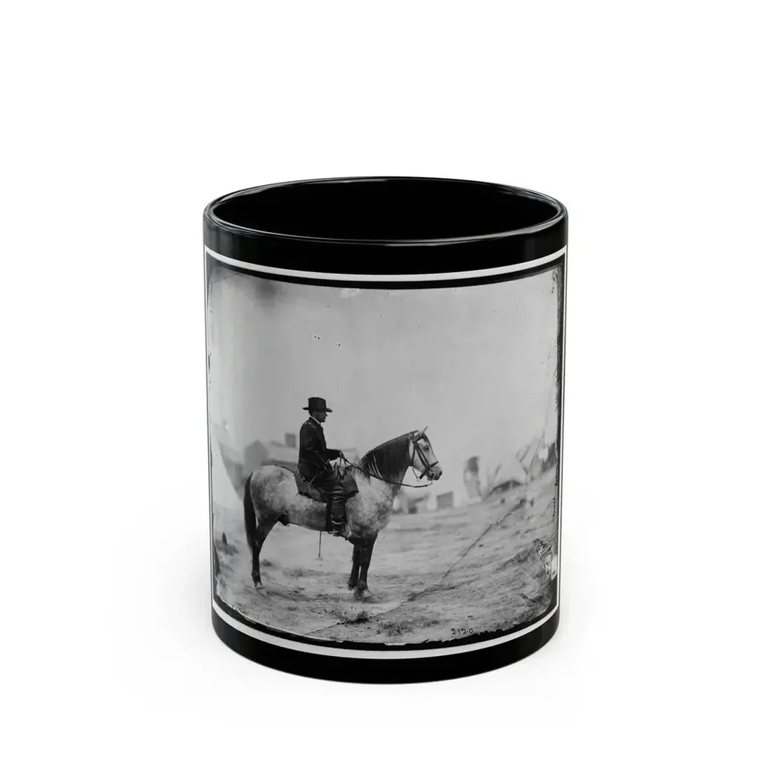 Falmouth, Va. Gen. Alfred Pleasonton On Horseback (U.S. Civil War) Black Coffee Mug 11oz - Go Mug Yourself