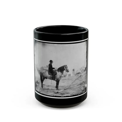 Falmouth, Va. Gen. Alfred Pleasonton On Horseback (U.S. Civil War) Black Coffee Mug 15oz - Go Mug Yourself