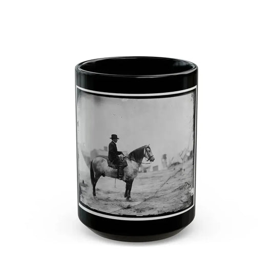 Falmouth, Va. Gen. Alfred Pleasonton On Horseback (U.S. Civil War) Black Coffee Mug 15oz - Go Mug Yourself
