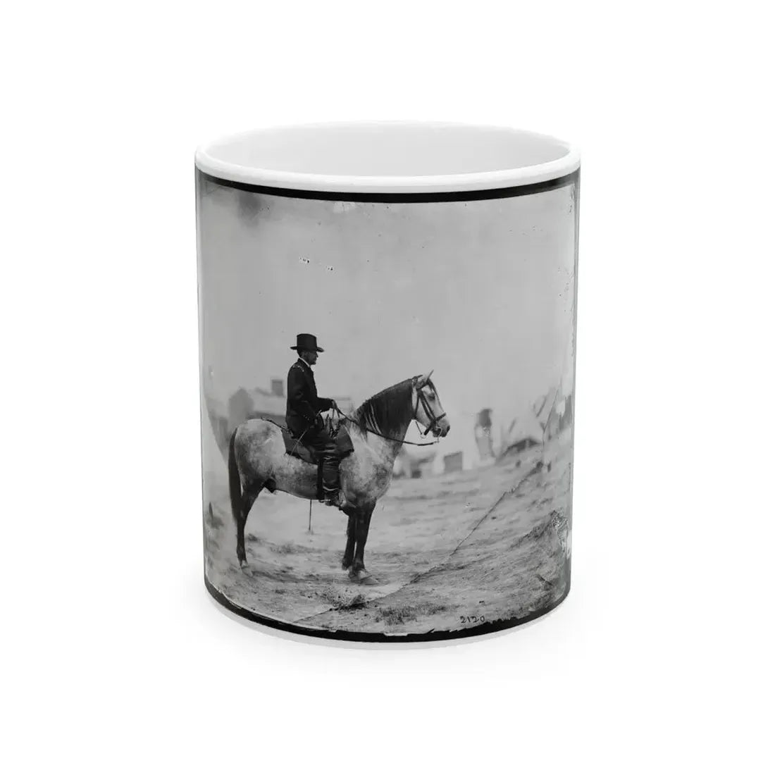 Falmouth, Va. Gen. Alfred Pleasonton On Horseback (U.S. Civil War) White Coffee Mug 11oz - Go Mug Yourself