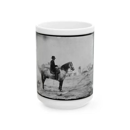 Falmouth, Va. Gen. Alfred Pleasonton On Horseback (U.S. Civil War) White Coffee Mug 15oz - Go Mug Yourself