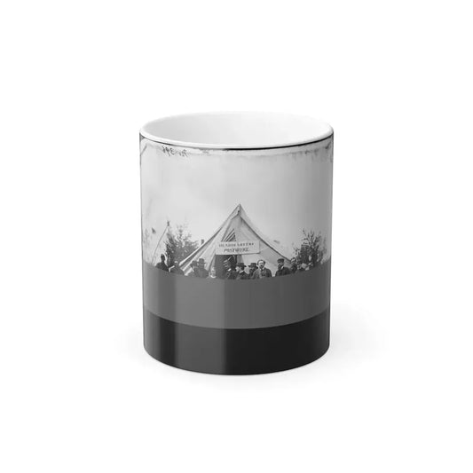 Falmouth, Va. Group in Front of Post Office Tent at Army of the Potomac Headquarters (U.S. Civil War) Color Changing Coffee Mug 11oz Default Title 11oz - Go Mug Yourself