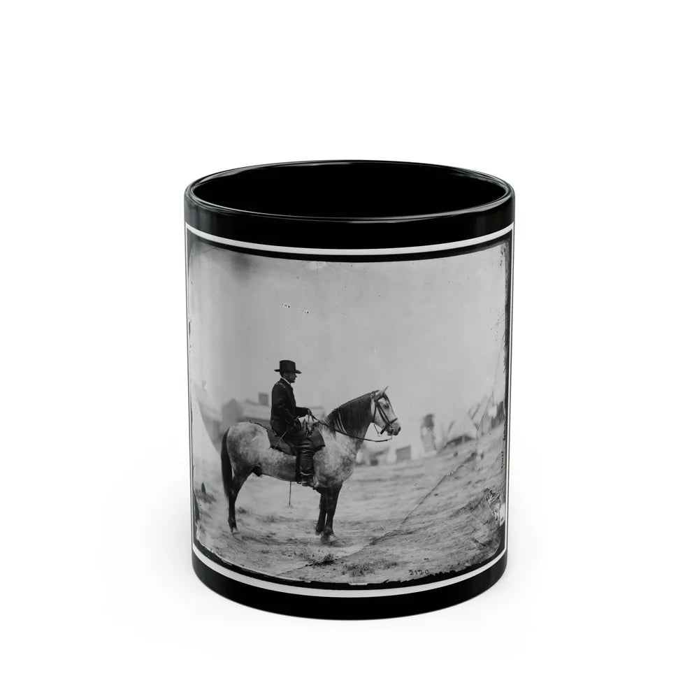 Falmouth, Va. Gen. Alfred Pleasonton On Horseback (U.S. Civil War) Black Coffee Mug-11oz-Go Mug Yourself