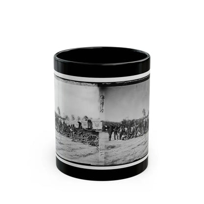 Falmouth, Va. Men And Wagons Of The Engineer Corps Ambulance Train (U.S. Civil War) Black Coffee Mug-11oz-Go Mug Yourself