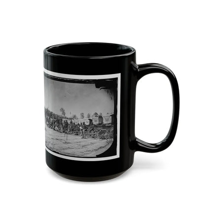 Falmouth, Va. Men And Wagons Of The Engineer Corps Ambulance Train (U.S. Civil War) Black Coffee Mug-Go Mug Yourself