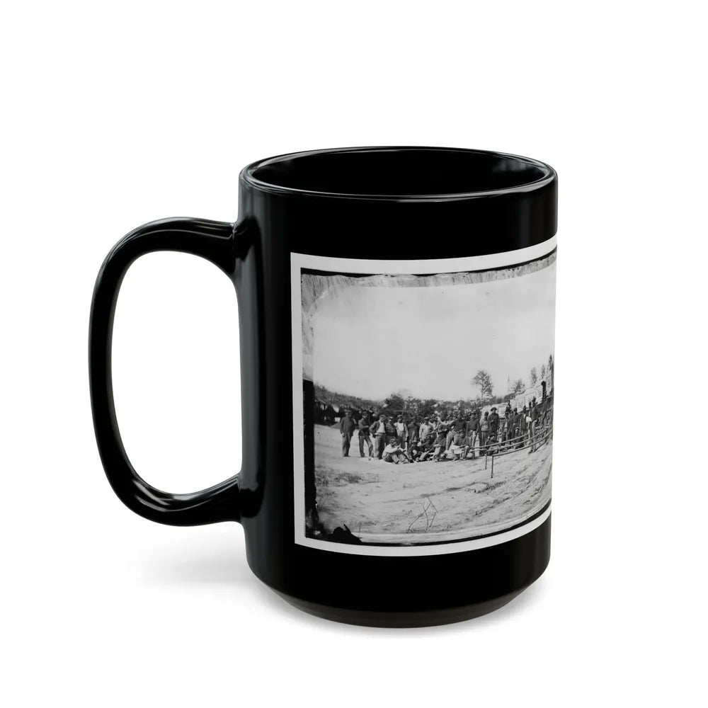 Falmouth, Va. Men And Wagons Of The Engineer Corps Ambulance Train (U.S. Civil War) Black Coffee Mug-Go Mug Yourself