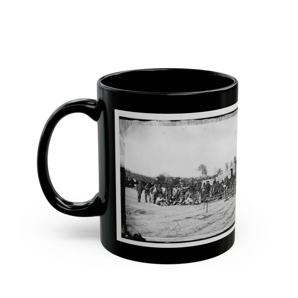 Falmouth, Va. Men And Wagons Of The Engineer Corps Ambulance Train (U.S. Civil War) Black Coffee Mug-Go Mug Yourself