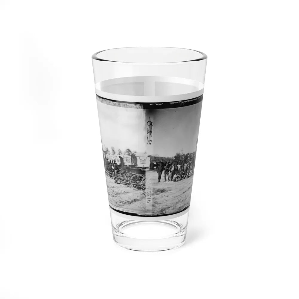 Falmouth, Va. Men And Wagons Of The Engineer Corps Ambulance Train (U.S. Civil War) Pint Glass 16oz-16oz-Go Mug Yourself