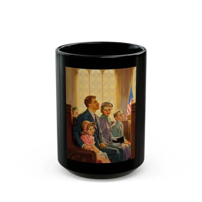 Family at Church - Black Coffee Mug 15oz - Go Mug Yourself