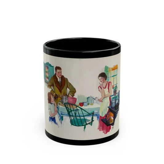 Family Breakfast, 1935 - Black Coffee Mug 11oz - Go Mug Yourself