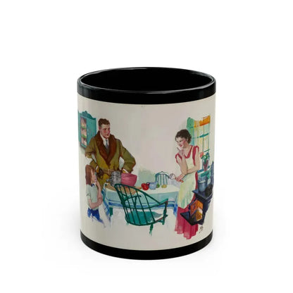 Family Breakfast, 1935 - Black Coffee Mug 11oz - Go Mug Yourself