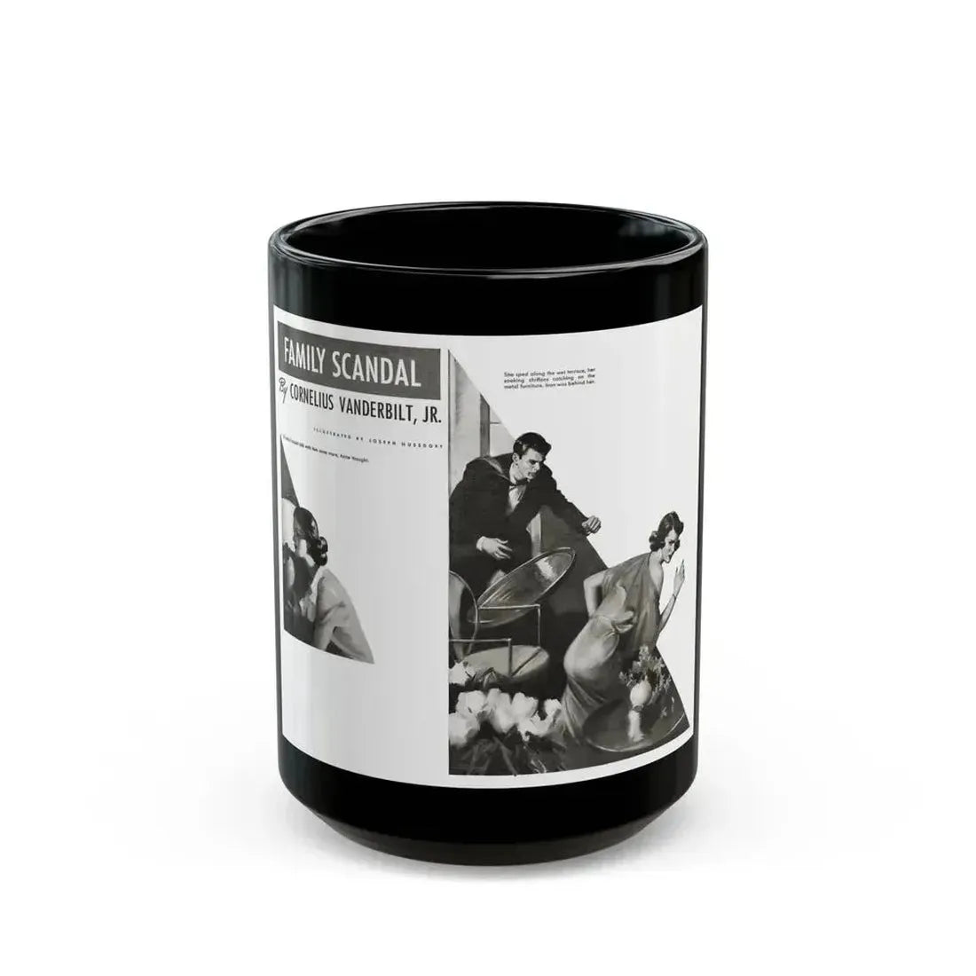 Family Scandal, Liberty magazine, July 31, 1937 - Black Coffee Mug 15oz - Go Mug Yourself