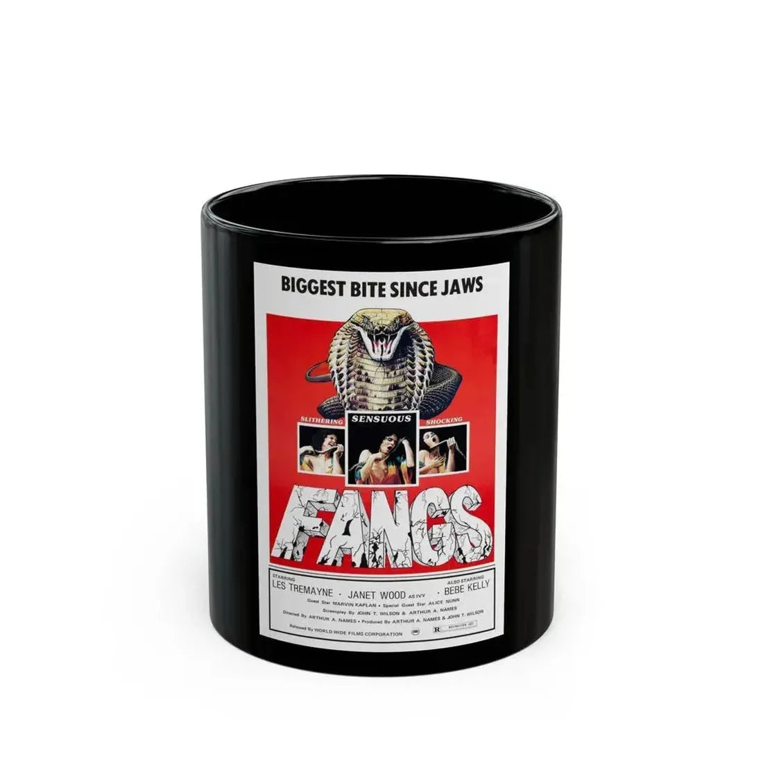 FANGS (SNAKES) 1974 Movie Poster - Black Coffee Mug 11oz - Go Mug Yourself