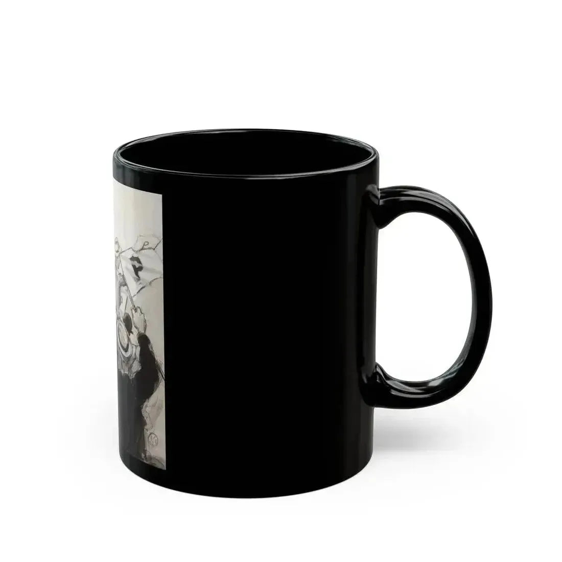 Fans in the Stands, probable magazine story illustration - Black Coffee Mug - Go Mug Yourself