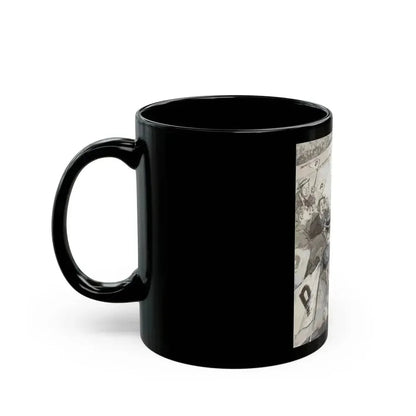 Fans in the Stands, probable magazine story illustration - Black Coffee Mug - Go Mug Yourself