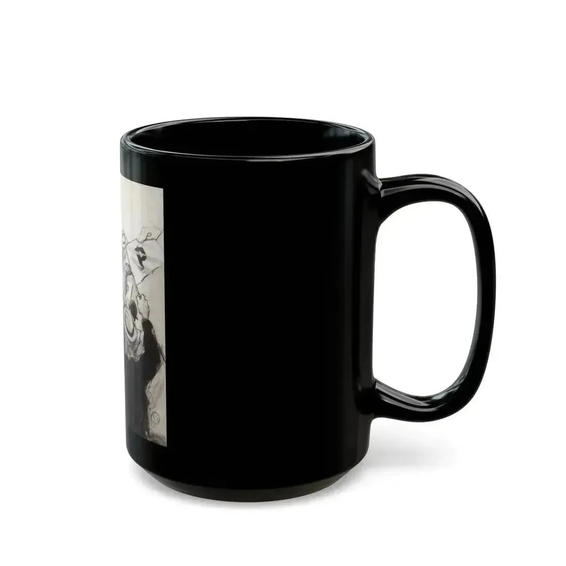 Fans in the Stands, probable magazine story illustration - Black Coffee Mug - Go Mug Yourself