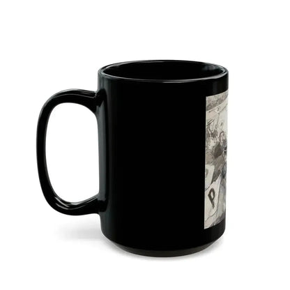Fans in the Stands, probable magazine story illustration - Black Coffee Mug - Go Mug Yourself