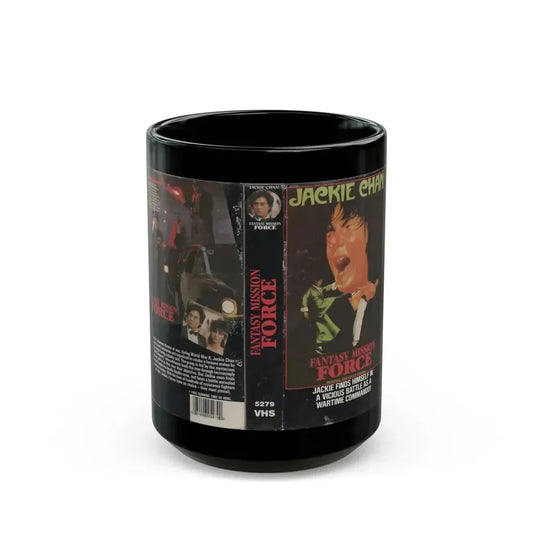 FANTASY MISSION FORCE JACKIE CHAN (VHS COVER) - Black Coffee Mug 15oz - Go Mug Yourself