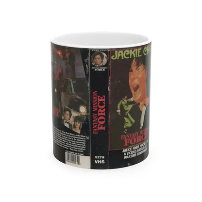 FANTASY MISSION FORCE JACKIE CHAN (VHS COVER) - White Coffee Mug 11oz - Go Mug Yourself