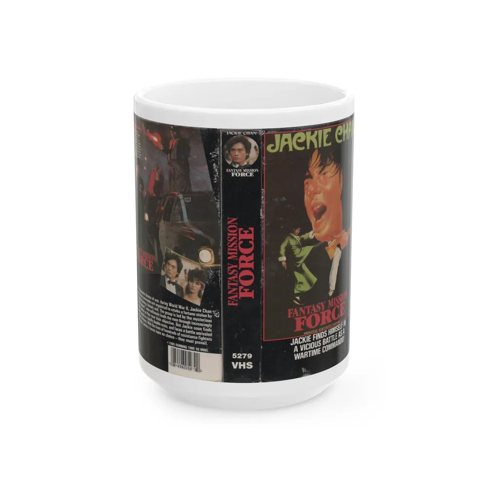 FANTASY MISSION FORCE JACKIE CHAN (VHS COVER) - White Coffee Mug-15oz-Go Mug Yourself