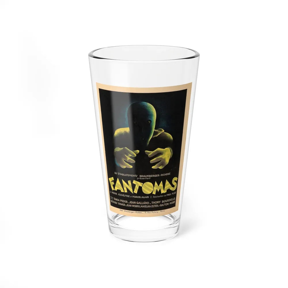 FANTOMAS 1964 Movie Poster - Pint Glass 16oz-16oz-Go Mug Yourself