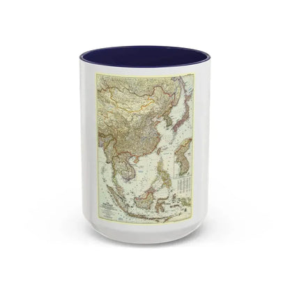 Far East (1952) (Map) Accent Coffee Mug 15oz Navy - Go Mug Yourself