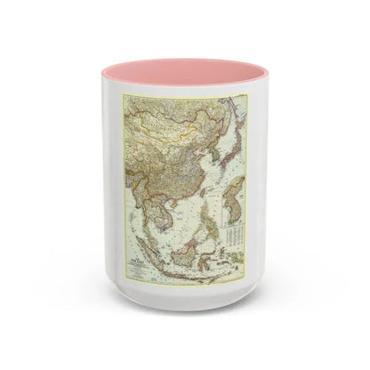 Far East (1952) (Map) Accent Coffee Mug 15oz Pink - Go Mug Yourself