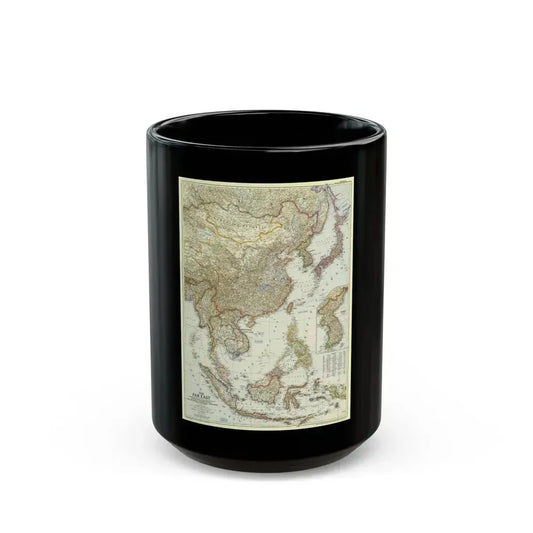 Far East (1952) (Map) Black Coffee Mug 15oz - Go Mug Yourself