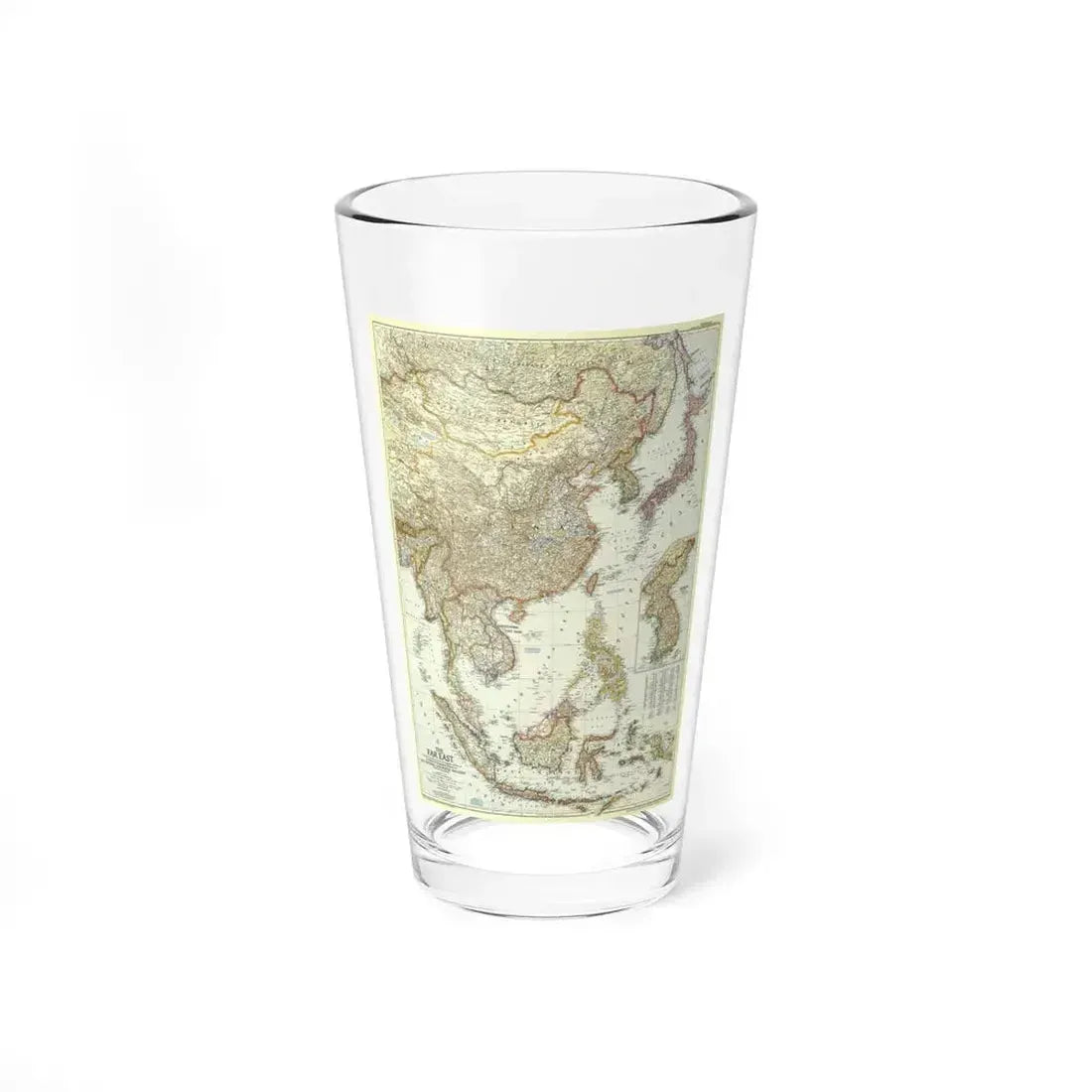 Far East (1952) (Map) Pint Glass 16oz - Go Mug Yourself